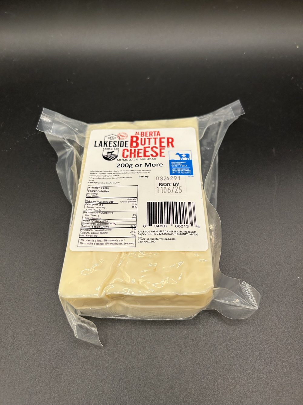 Alberta Buttercheese 200g - Lakeside Farmstead Cheese